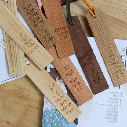 Korean Calligraphy Wood Bookmark with Your Name in Korean